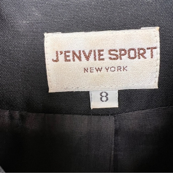J’ENVIE SPORT NEW YORK Black Zip Lightweight Lined Linen Like Jacket. Size 8 - Picture 3 of 9